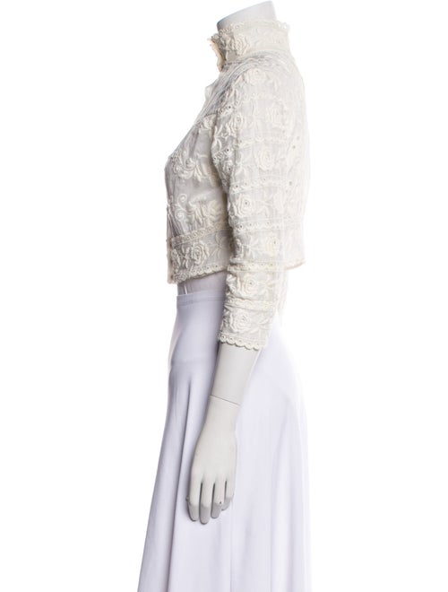 Marc Jacobs Mock Neck Three-Quarter Sleeve Crop Top