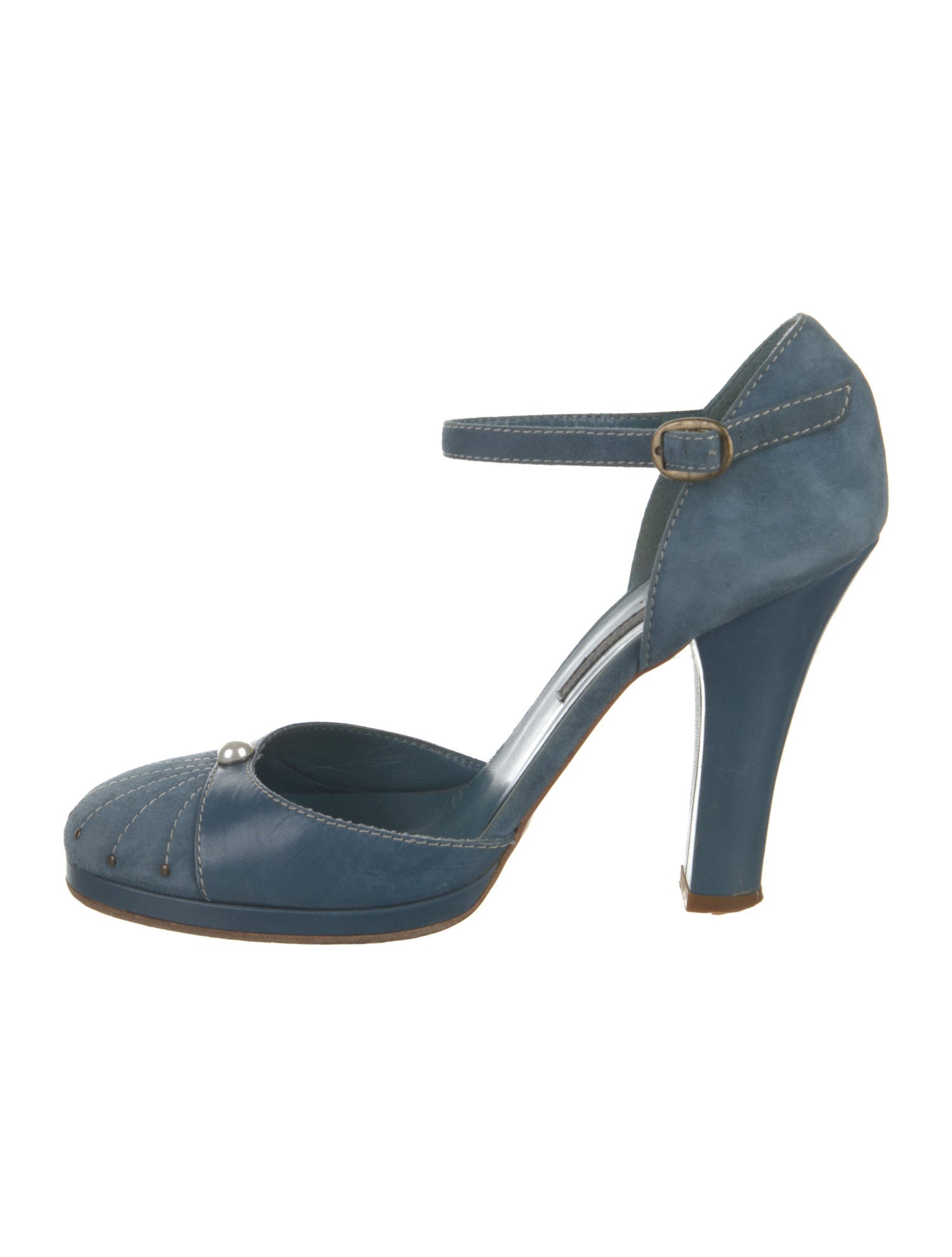 Marc Jacobs Suede Studded Accents D'Orsay Pumps