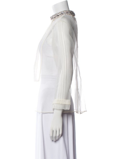 Marc Jacobs Mock Neck Three-Quarter Sleeve Blouse