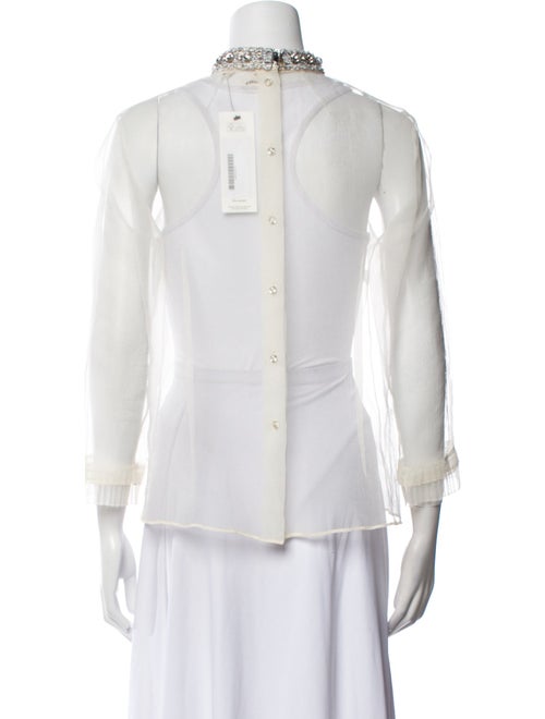 Marc Jacobs Mock Neck Three-Quarter Sleeve Blouse