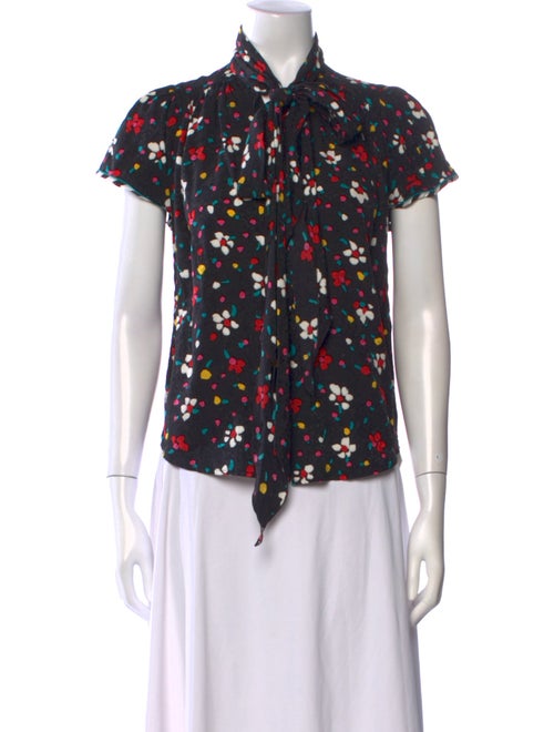 Marc Jacobs Floral Print Silk Button-Up Top