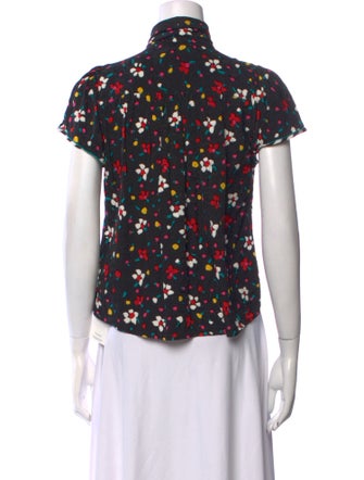 Marc Jacobs Floral Print Silk Button-Up Top
