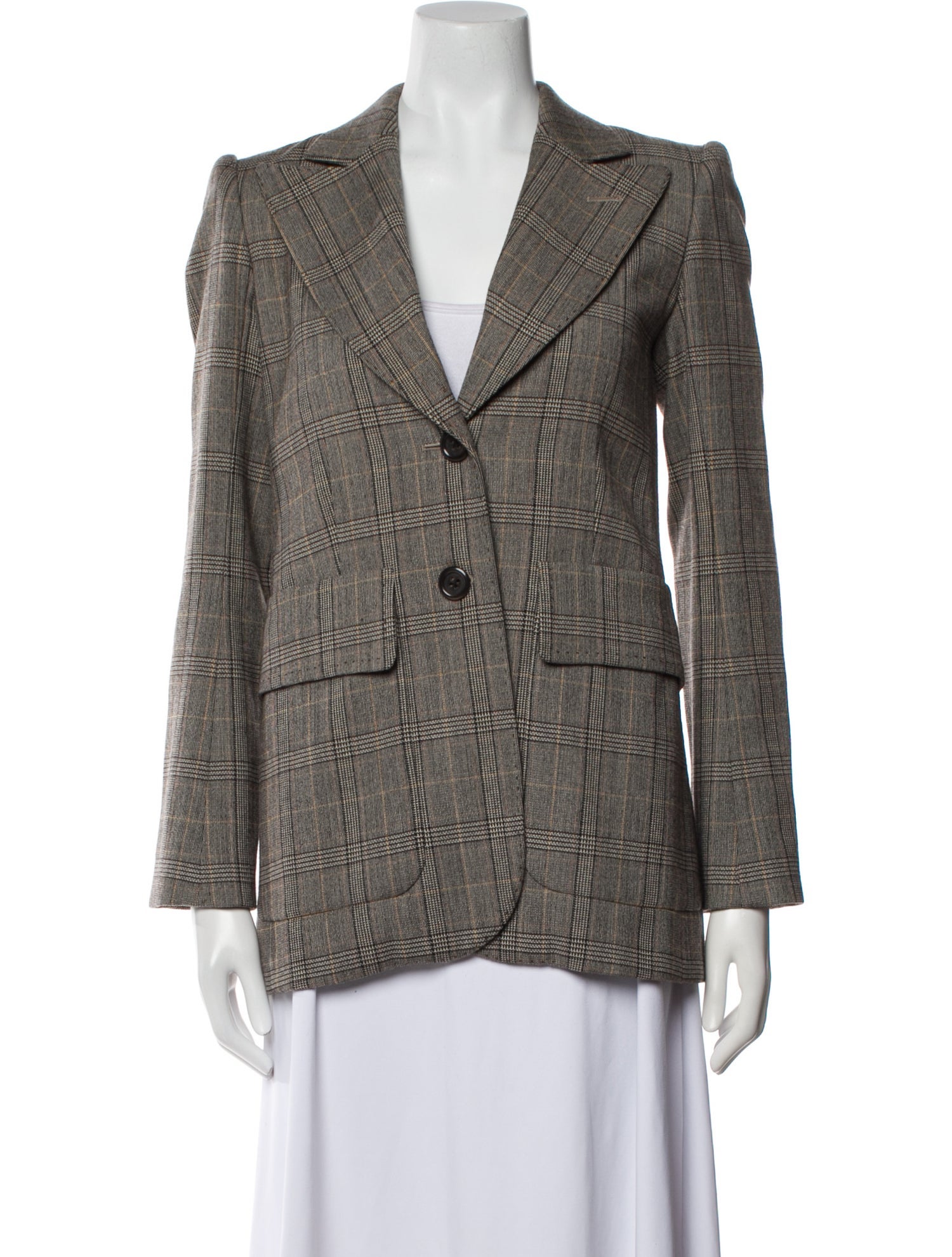 Marc Jacobs Virgin Wool Plaid Print Blazer