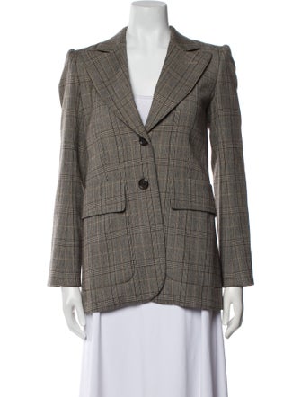 Marc Jacobs Virgin Wool Plaid Print Blazer