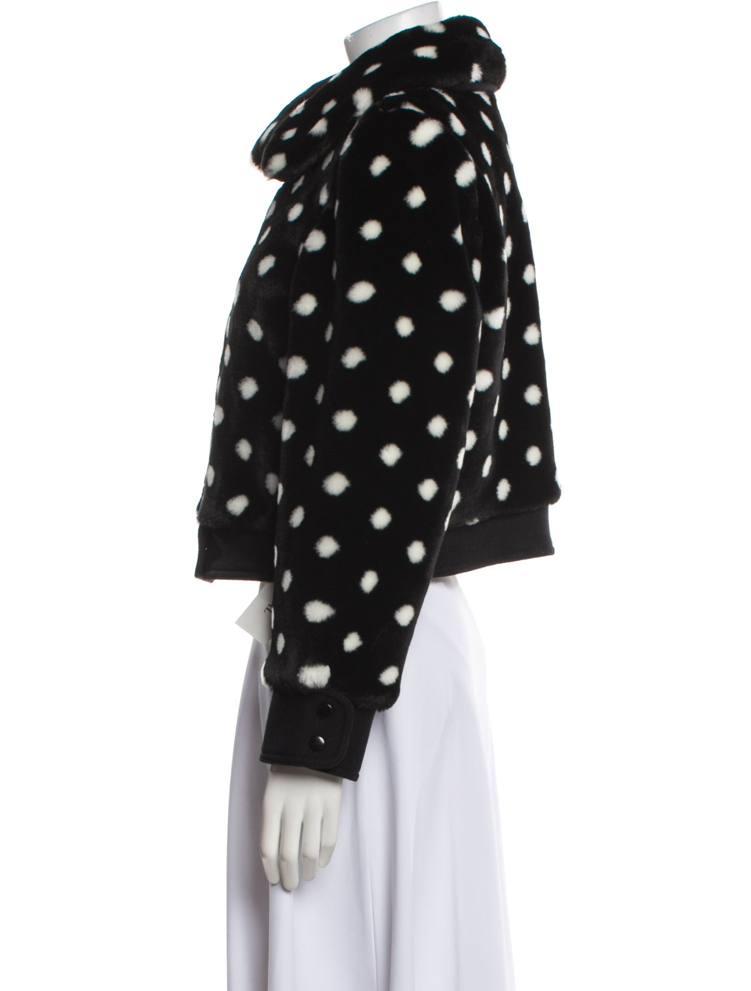 Marc Jacobs Polka Dot Print Faux Fur Jacket