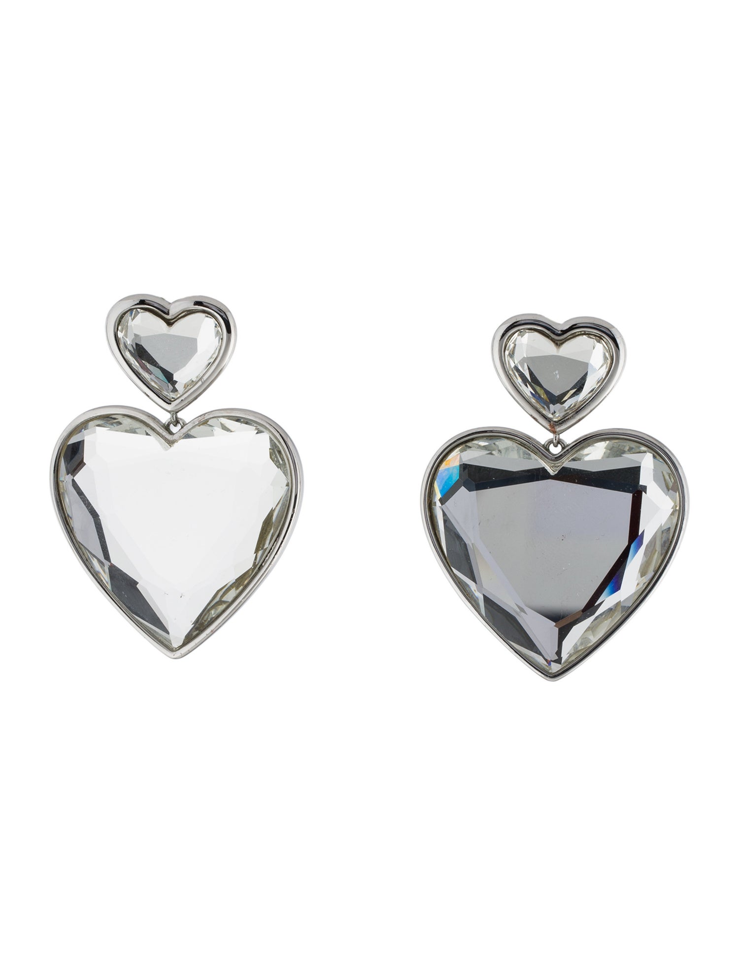 Marc Jacobs Crystal-Embellished Heart Drop Earrings