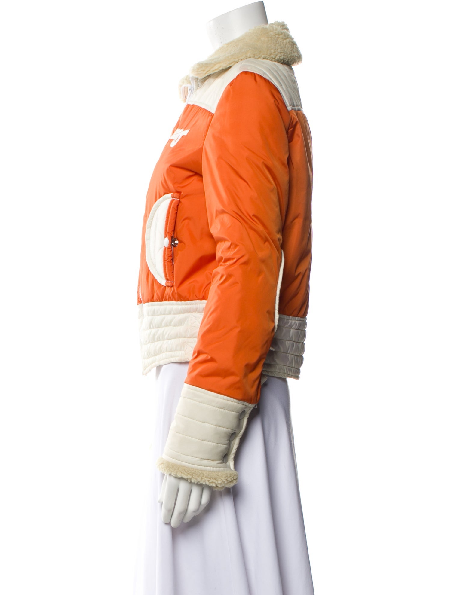 Marc Jacobs Nylon Colorblock Pattern Biker Jacket