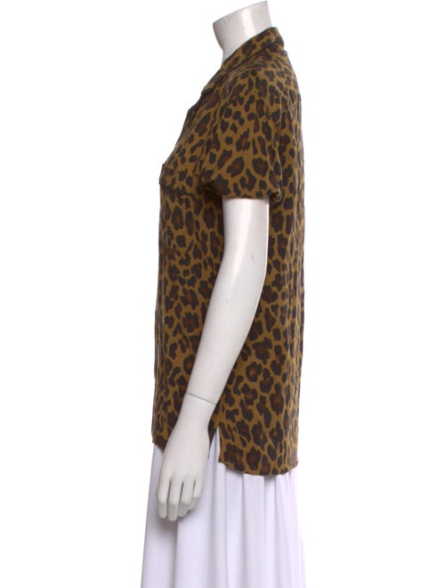 Marc Jacobs Animal Print Short Sleeve Button-Up Top