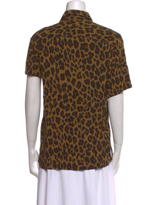 Marc Jacobs Animal Print Short Sleeve Button-Up Top