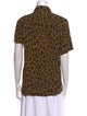 Marc Jacobs Animal Print Short Sleeve Button-Up Top
