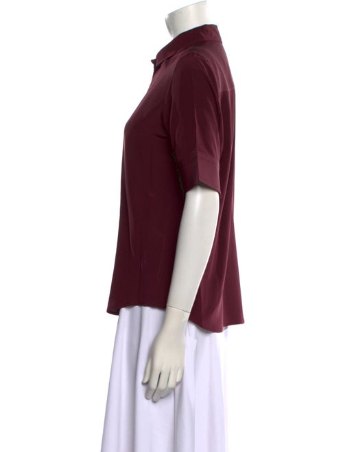 Marc Jacobs Silk Short Sleeve Button-Up Top