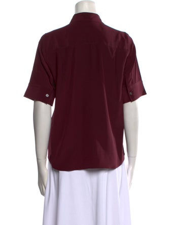 Marc Jacobs Silk Short Sleeve Button-Up Top