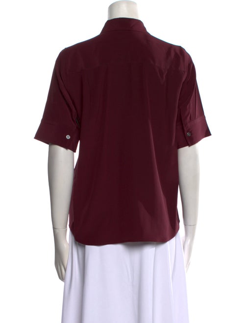 Marc Jacobs Silk Short Sleeve Button-Up Top