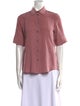 Marc Jacobs Silk Short Sleeve Button-Up Top