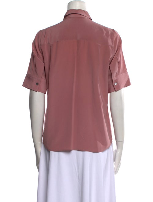 Marc Jacobs Silk Short Sleeve Button-Up Top