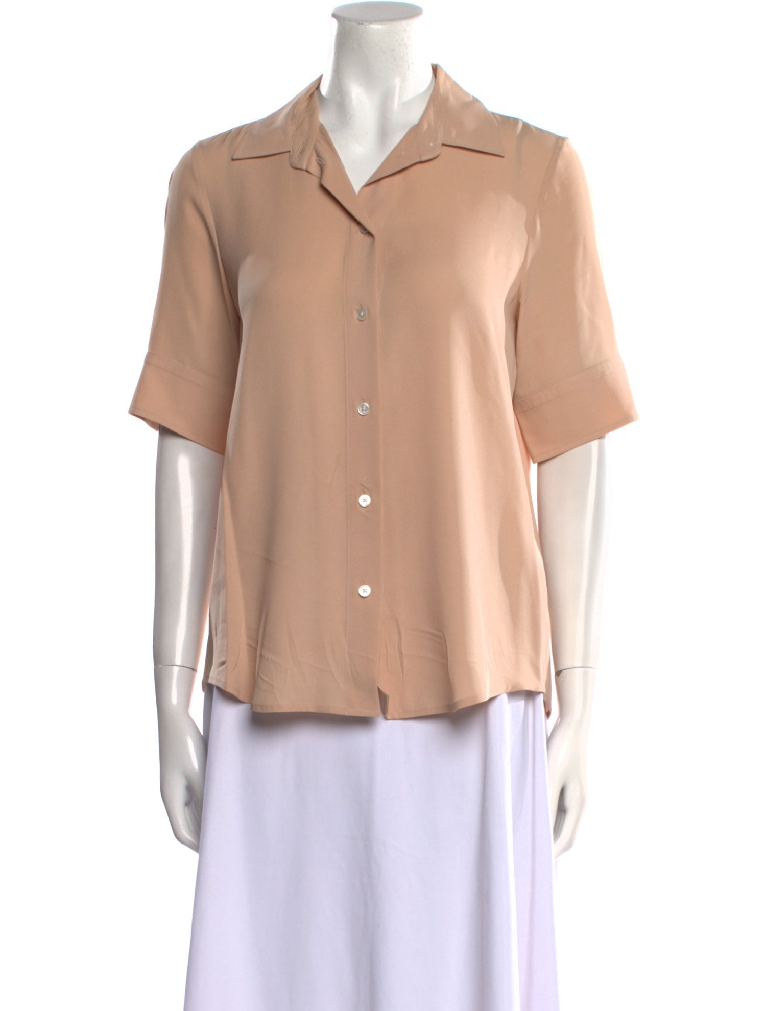 Marc Jacobs Silk Short Sleeve Button-Up Top