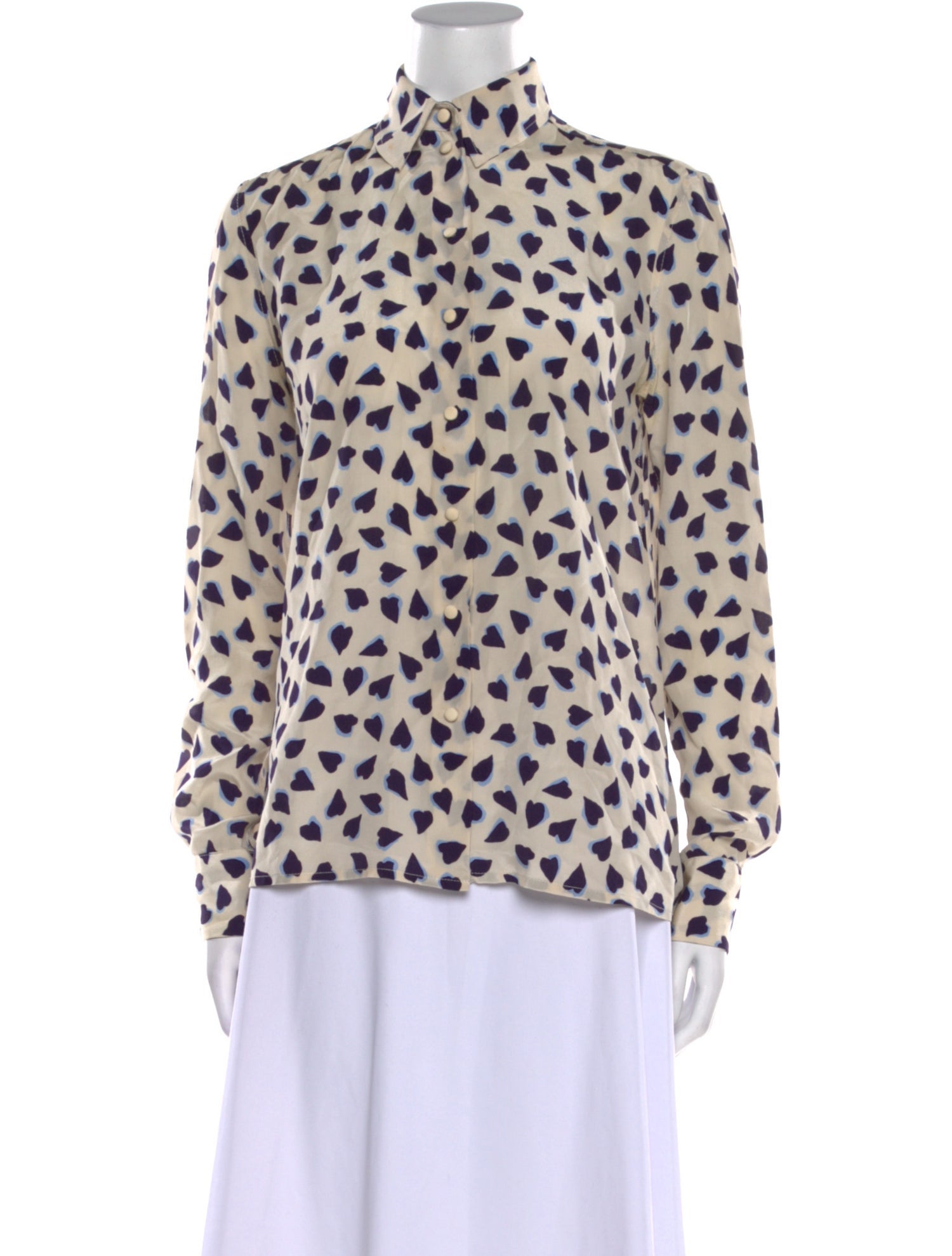 Marc Jacobs Printed Mock Neck Button-Up Top