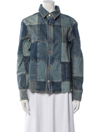 Marc Jacobs Plaid Print Denim Jacket