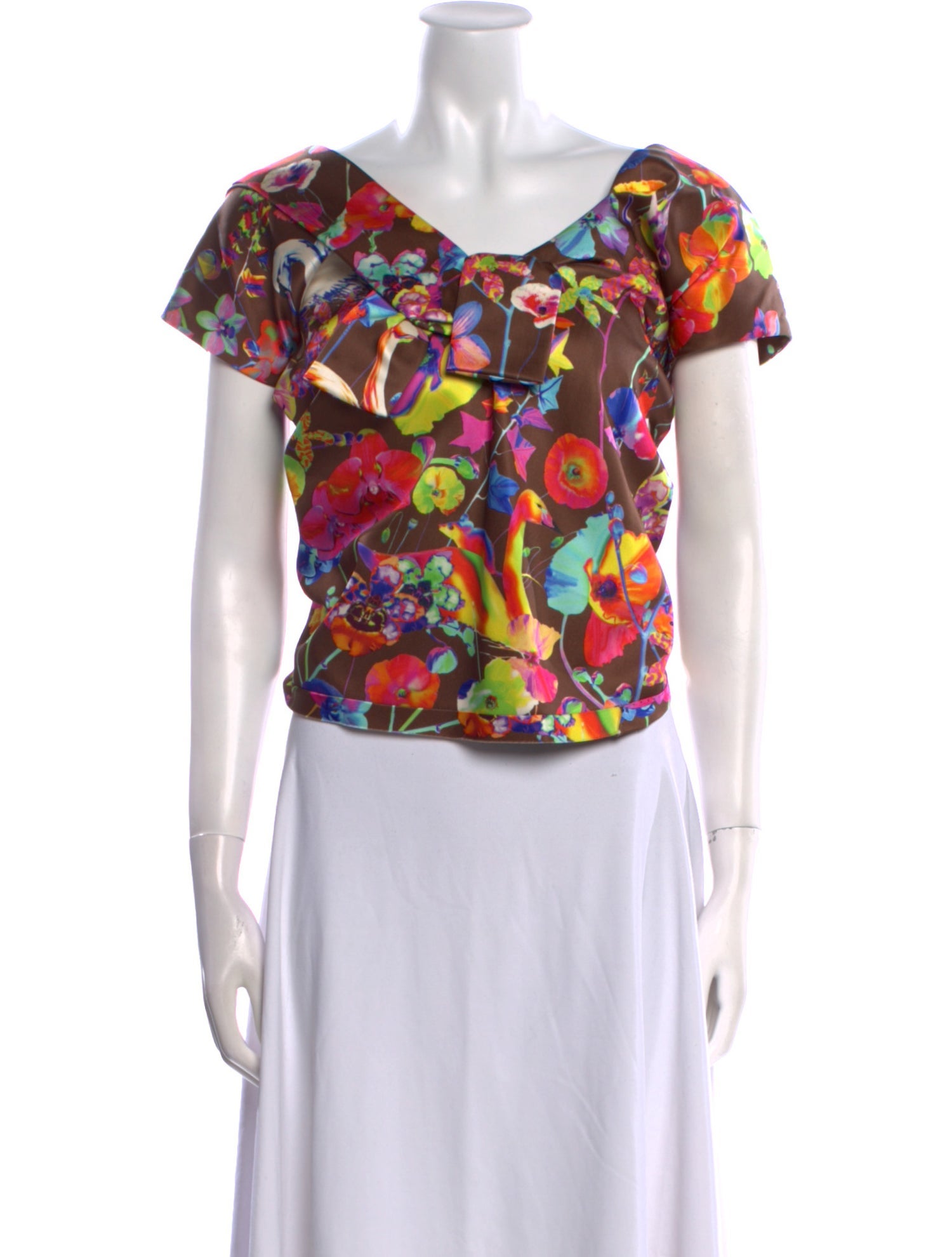 Marc Jacobs Satin Floral Print T-Shirt