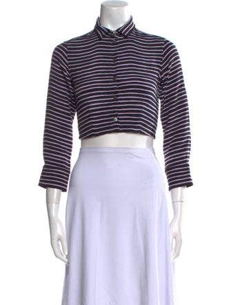 Marc Jacobs Striped Mock Neck Crop Top