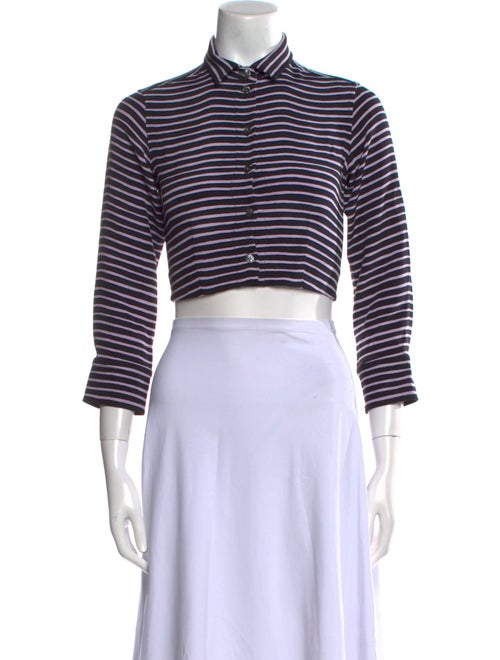 Marc Jacobs Striped Mock Neck Crop Top