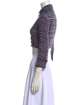 Marc Jacobs Striped Mock Neck Crop Top