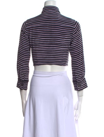 Marc Jacobs Striped Mock Neck Crop Top