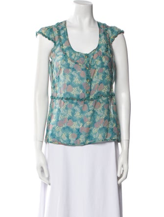 Marc Jacobs Silk Floral Print Blouse