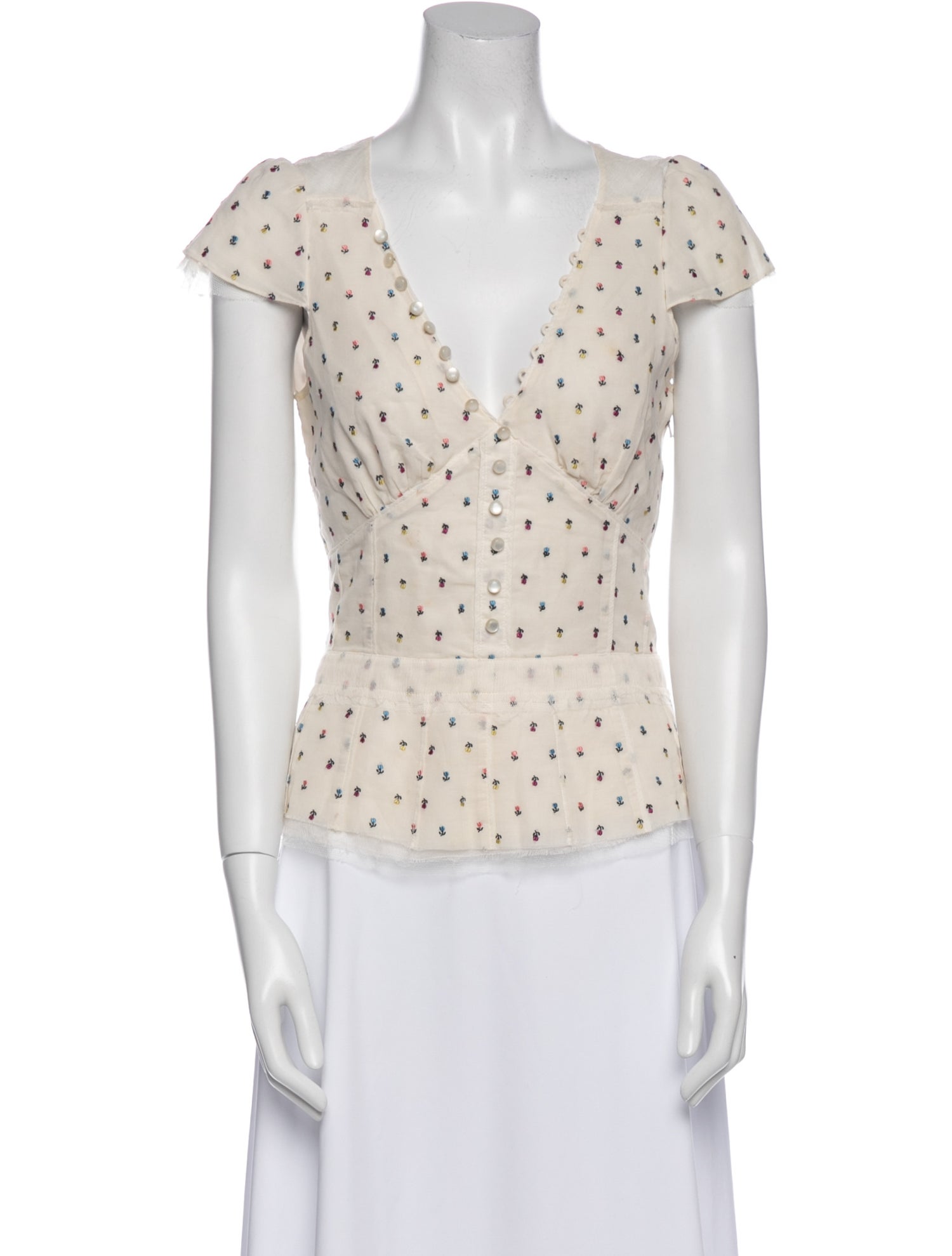 Marc Jacobs Silk Polka Dot Print Blouse