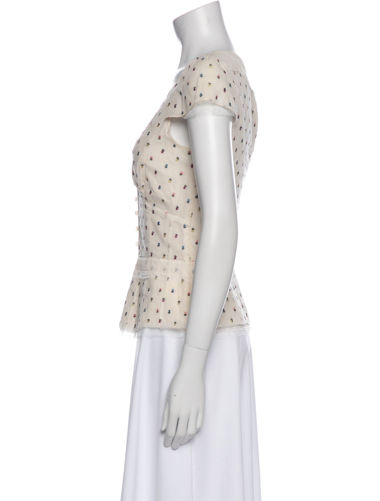 Marc Jacobs Silk Polka Dot Print Blouse