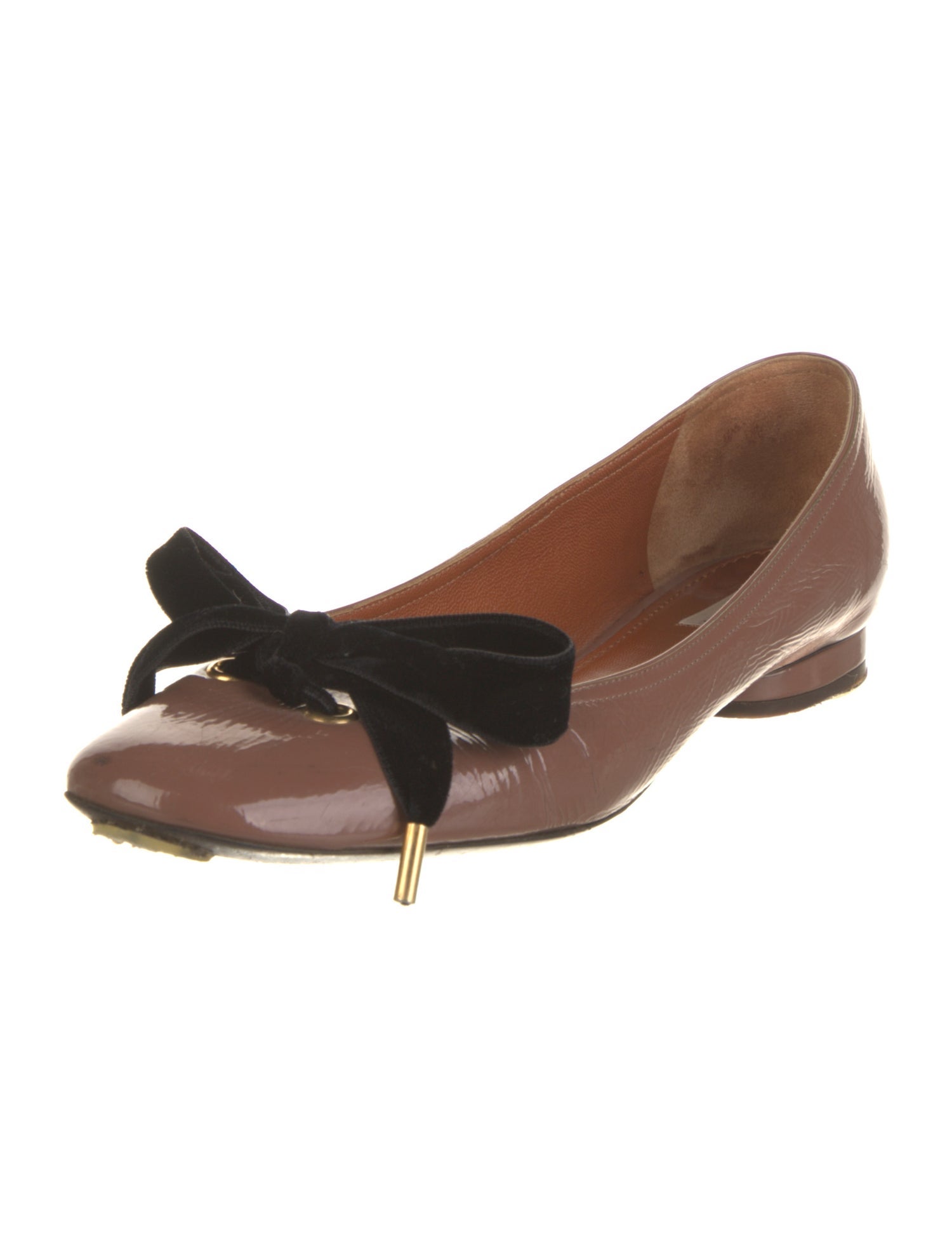 Marc Jacobs Patent Leather Bow Accents Flats