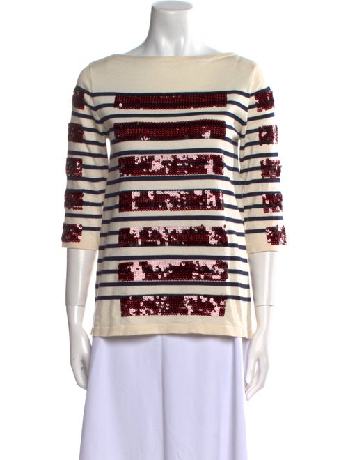 Marc Jacobs Striped Bateau Neckline Blouse