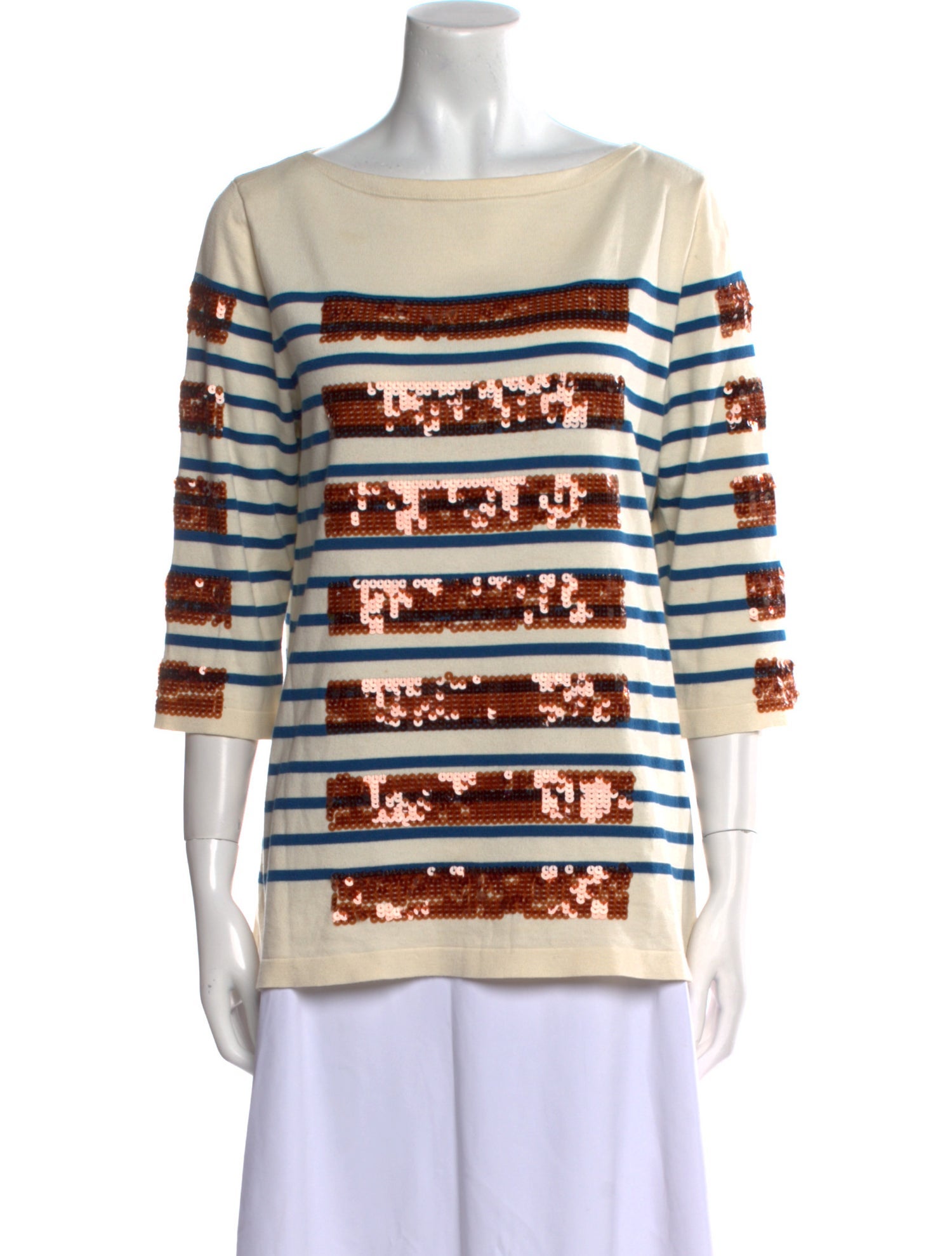 Marc Jacobs Striped Bateau Neckline Blouse