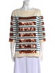 Marc Jacobs Striped Bateau Neckline Blouse