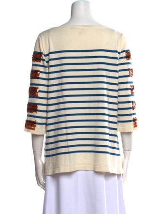 Marc Jacobs Striped Bateau Neckline Blouse