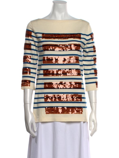 Marc Jacobs Striped Bateau Neckline Blouse