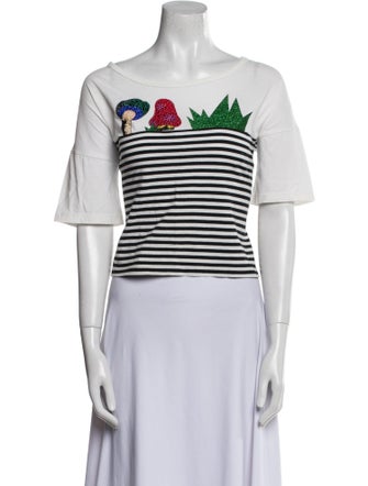 Marc Jacobs Graphic Print Bateau Neckline T-Shirt