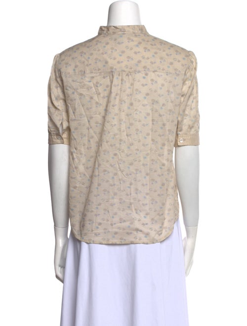 Marc Jacobs Printed Mock Neck Button-Up Top