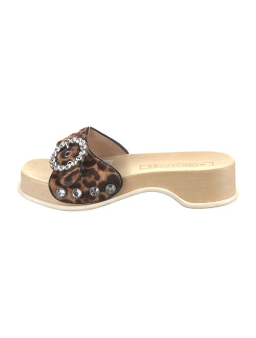 Marc Jacobs Leather Animal Print Slides