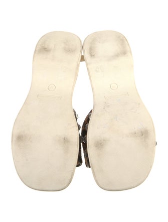 Marc Jacobs Leather Animal Print Slides