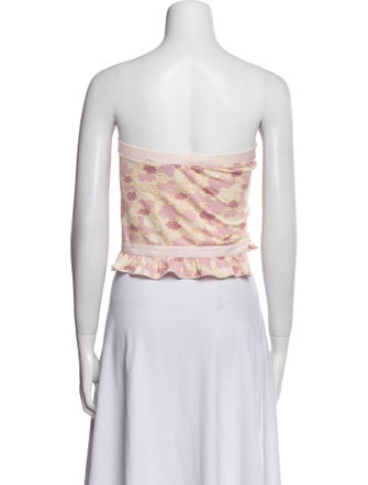 Marc Jacobs Floral Print Strapless Crop Top