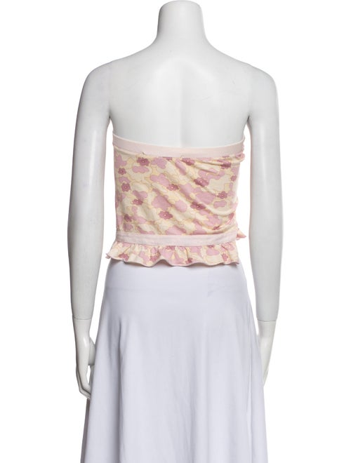 Marc Jacobs Floral Print Strapless Crop Top