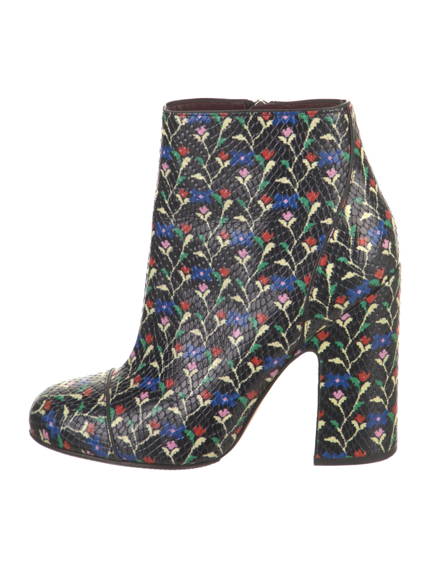 Marc Jacobs Leather Floral Print Boots