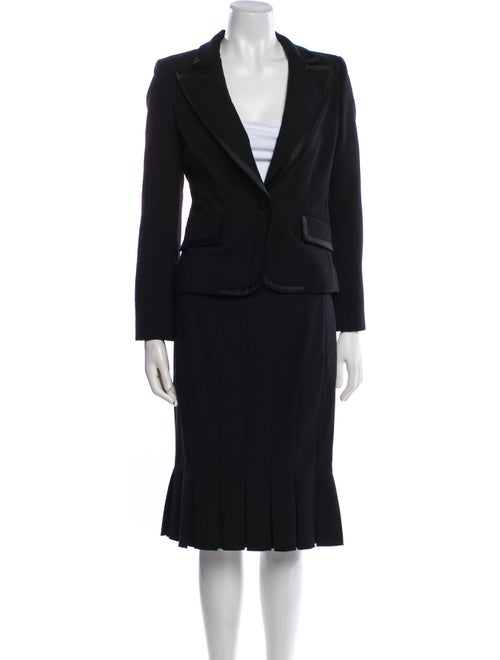 Marc Jacobs Wool Pleated Accents Skirt Suit