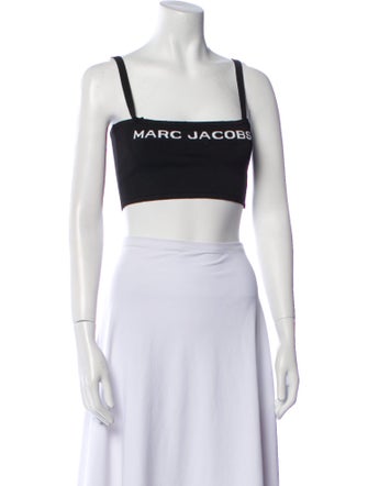 Marc Jacobs Graphic Print Square Neckline Crop Top