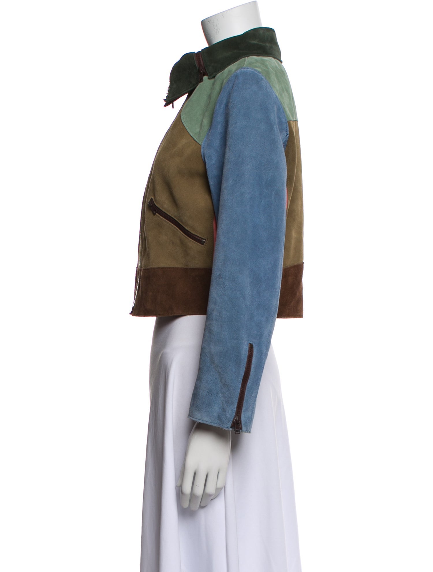 Marc Jacobs Leather Colorblock Pattern Jacket