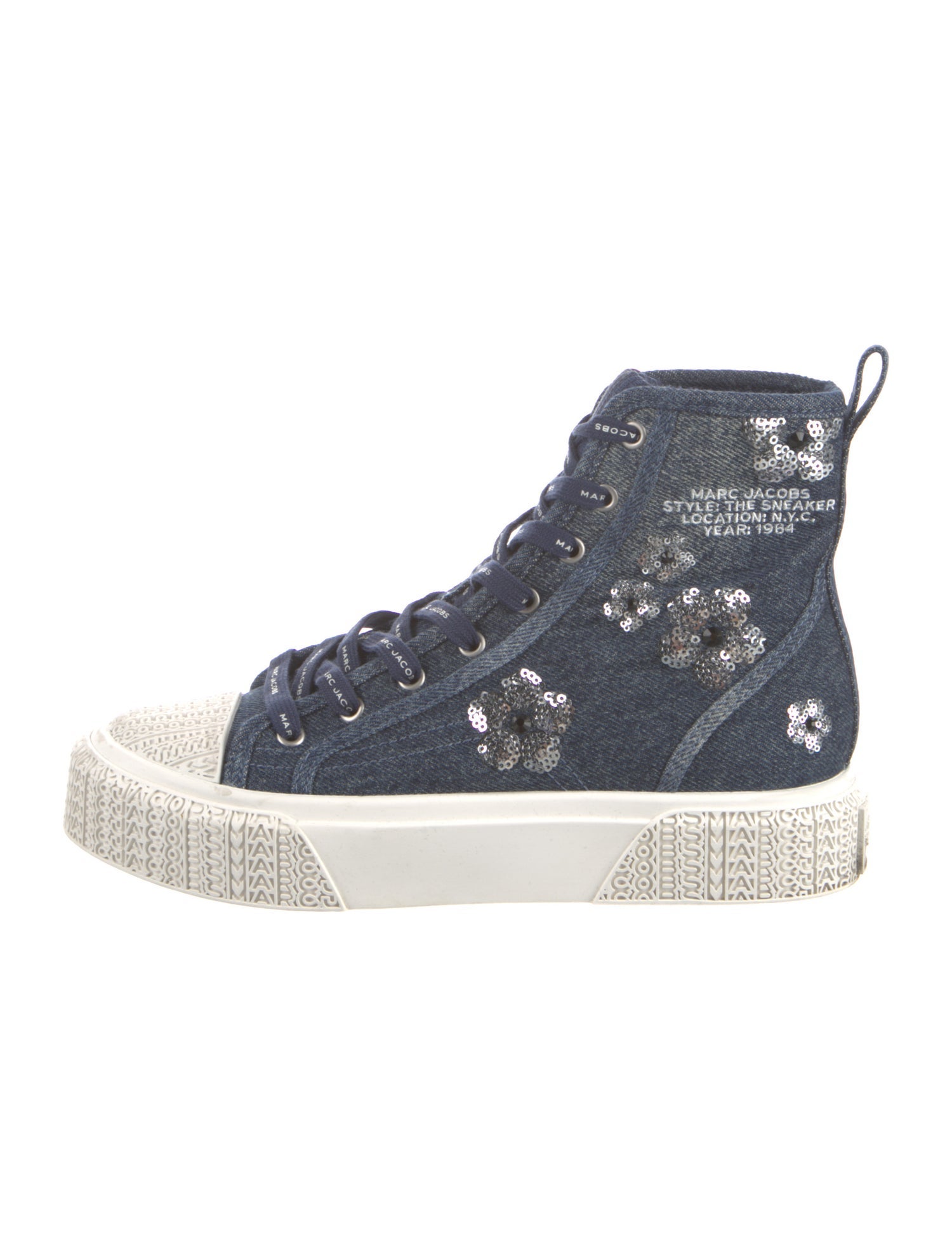 Marc Jacobs Denim Floral Print Sneakers