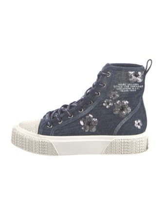 Marc Jacobs Denim Floral Print Sneakers