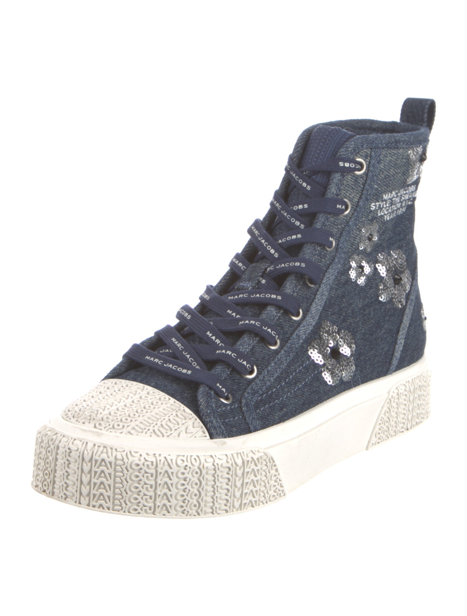 Marc Jacobs Denim Floral Print Sneakers