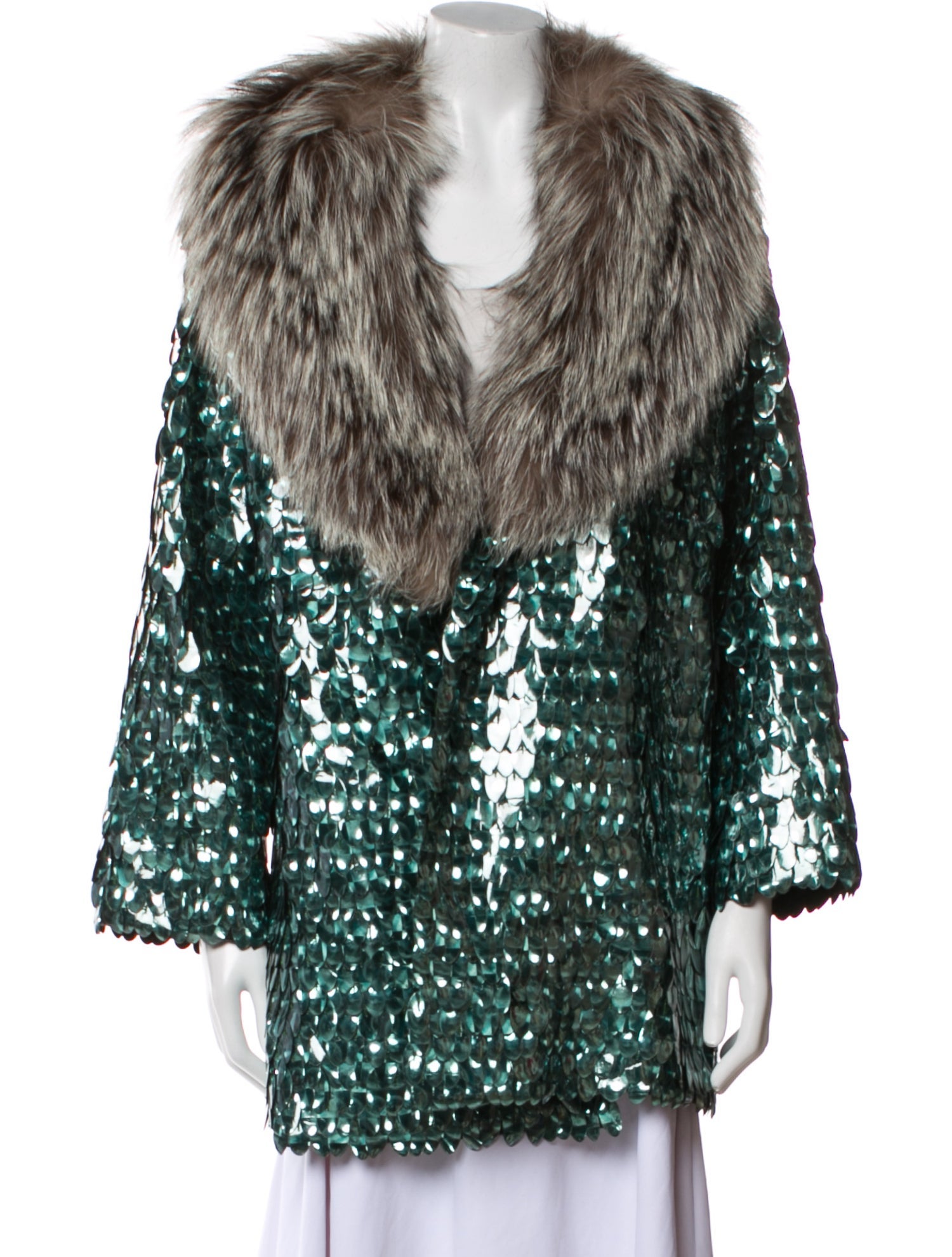 Marc Jacobs Wool Patterned Fur Coat